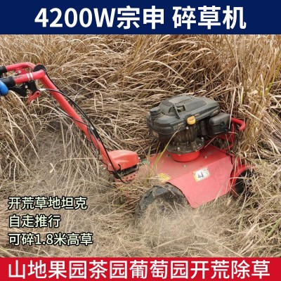 户外汽油开荒自走割草机草坪便携剪草机果园田野小坦克碎草机神器图2