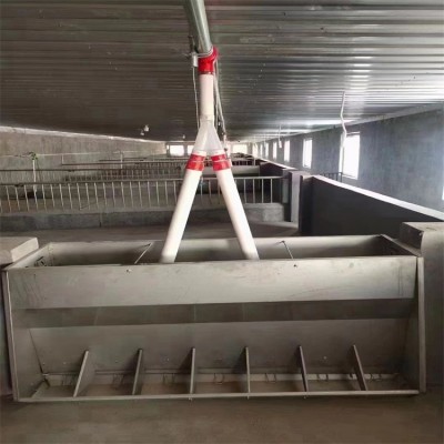 猪场自动化料线 智能上料饲喂设备 塞盘式链条传动上料 1套图3