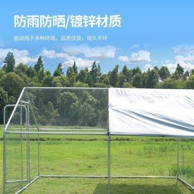 大型鸡笼镀锌管鸡棚户外养殖鸡舍防晒带顶鸡笼鸟笼 鸡食槽喂食器图2