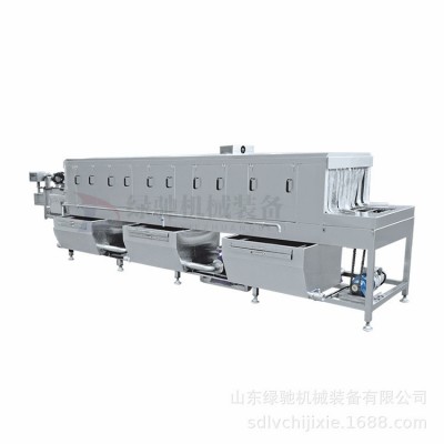 绿驰商业定制洗筐机 高压喷淋三段式清洗机 食品厂塑料筐清洗设备图4