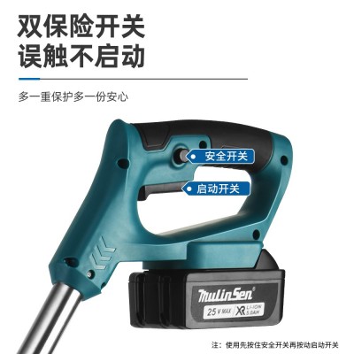 多功能6寸锂电割草机家用锂电池充电式打草机有刷电动除草 机批发图2