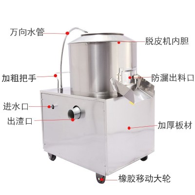 土豆去皮机商用小型脱皮机厨房食堂马铃薯芋头地瓜削皮机清洗机图5