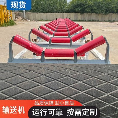 皮带托辊输送机厂家三联托辊支架组槽型橡胶缓冲输送机滚筒批发图2