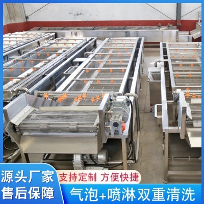 花生气泡清洗设备 玉米土豆清洗流水线 喷淋式翻滚气泡清洗机图2