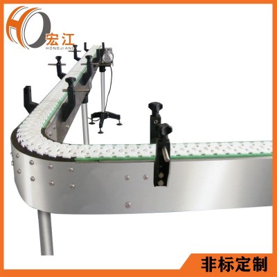 厂家非标定制牛奶软包装产品输送线 顶板链式输送机图2