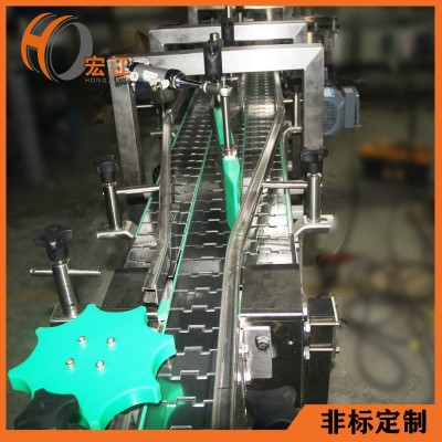 定制瓶装罐装产品输送线 不锈钢链板输送机 分瓶输送机自动化设备图3