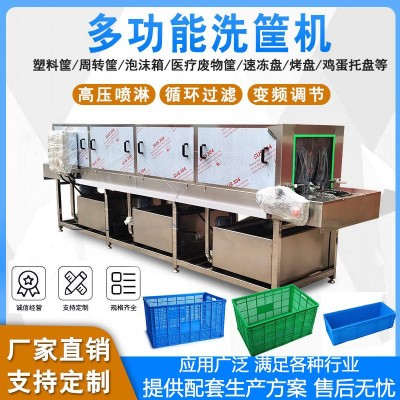 3米两段周转筐清洗机 洗筐机热碱水去油 商用猪肉筐清洗设备图4