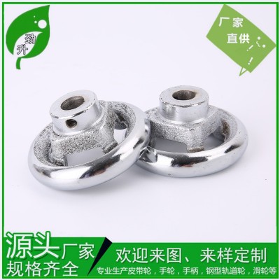 厂家现货圆边手摇轮活手柄 铸铁机床把手轮 电镀铬螺纹孔手轮手柄图3