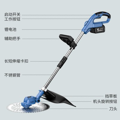 无刷电动割草机多功能除草机小型家用手持锂电打草机充电 锄草神器图2
