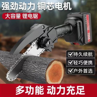 迷你电锯充电户外伐木电链锯家用锂电修枝便捷式园林修剪电动工具图5