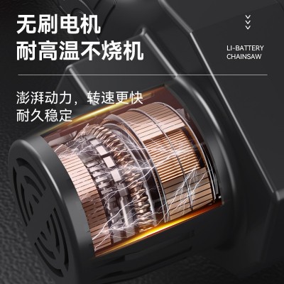 跨境新款迷你电链锯锂电锯家用单手锯户外伐木电动锯无线手提电锯图2