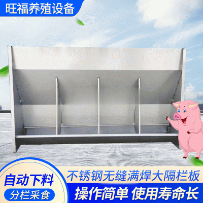 厂家批发旺福单双面猪料槽 不锈钢无缝满焊大隔栏板 猪用养殖设备图5