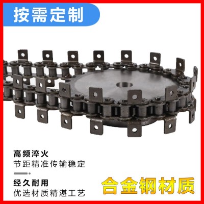 工业传动单排双排输送滚子链单侧双侧带耳双孔单孔弯板链条图3