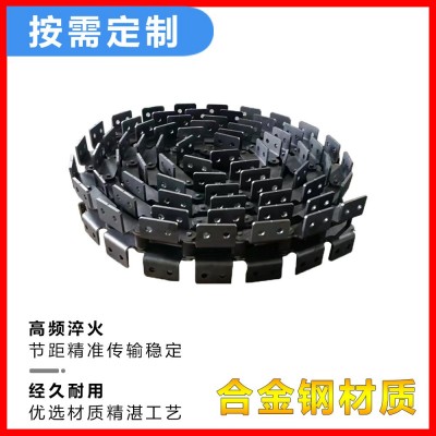 工业传动单排双排输送滚子链单侧双侧带耳双孔单孔弯板链条图2