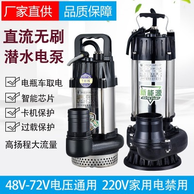 大流量农用家用直流无刷潜水泵48v60v电瓶车水泵高扬程水井抽水机图4