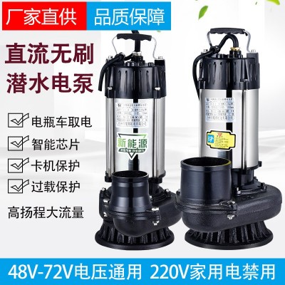 大流量农用家用直流无刷潜水泵48v60v电瓶车水泵高扬程水井抽水机图5