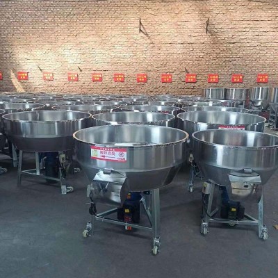 定制加工不锈钢立式平底拌肥机100kg多功能养殖饲料注塑色母搅拌图2
