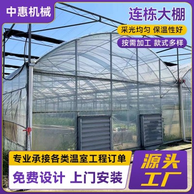 连栋薄膜温室大棚 连体温室外遮阳连栋棚温室大棚工程 厂家供应图5