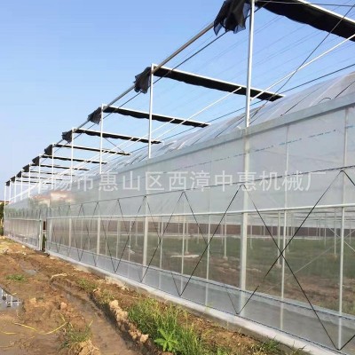 连栋薄膜温室大棚 连体温室外遮阳连栋棚温室大棚工程 厂家供应图2