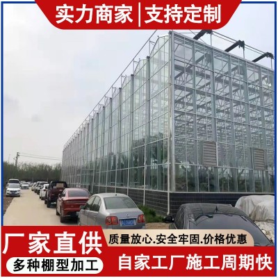 玻璃温室大棚骨架蔬菜花卉大棚农业玻璃骨架智能大棚连栋大棚图5