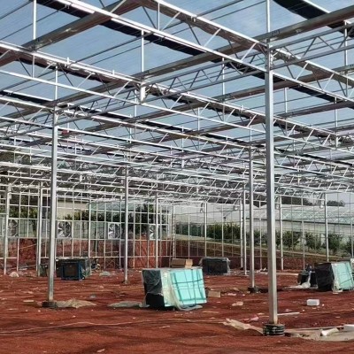 连栋温室大棚蔬菜水果花卉暖棚养植栽培钢架农业遮阳遮阴大棚安装图4