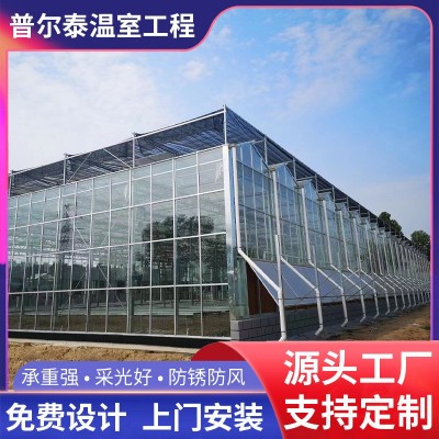 养殖单体大棚 连栋钢架骨架养殖大棚建造 玻璃温室大棚图5