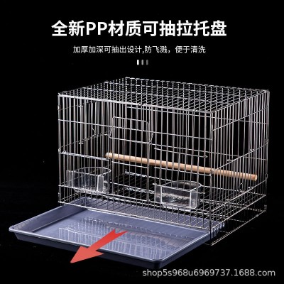 不锈钢鸟笼加粗笼丝加大鹦鹉繁殖笼虎皮牡丹八哥玄凤带繁殖口鸟笼图3