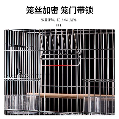 不锈钢鸟笼加粗笼丝加大鹦鹉繁殖笼虎皮牡丹八哥玄凤带繁殖口鸟笼图2