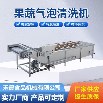 气泡蔬菜清洗机 全自动喷淋式果蔬清洗沥水风干流水线 蔬菜消毒机图5