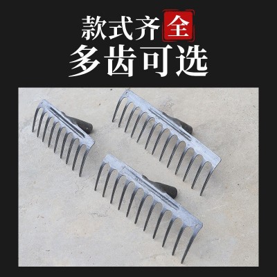 九齿11/13锰钢一体成型扒搂草松土耙农具除草钉耙铁耙农用工具爬图3