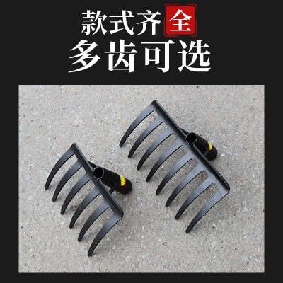 燕南制锰钢耙子8齿钉耙6齿长柄农用耙具园林地多功能耙种菜开荒图2