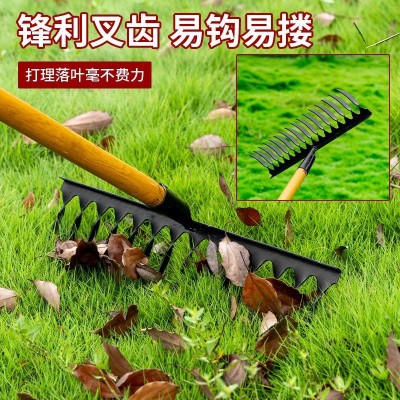 新款赶海耙子农用扭齿钉耙加厚松土翻地多功能种菜开荒全钢耙子耙图4