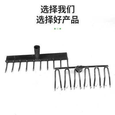 厂家生产十齿十二齿人工锻打螺纹钢抓沟耙花生抓沟耙子平土钉耙图4