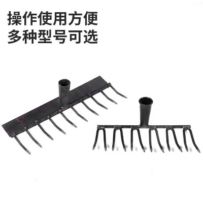厂家生产十齿十二齿人工锻打螺纹钢抓沟耙花生抓沟耙子平土钉耙图3