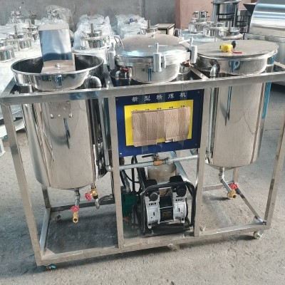 小型精炼机 菜籽花生大豆核桃不锈钢 两罐三罐食用油精炼过滤设备图3