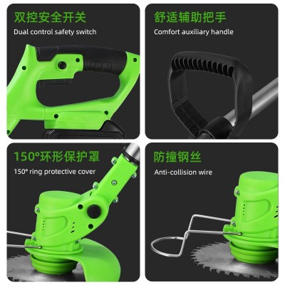 亚马逊大功率锂电割草机手持式多功能除草机家用园林修剪机批发图2