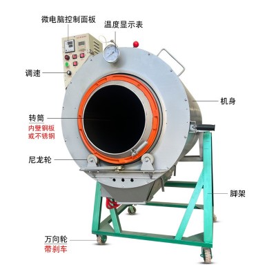 批发滚筒式茶叶杀青机炒干机多型号家用商用液气化 茶叶杀青机图3