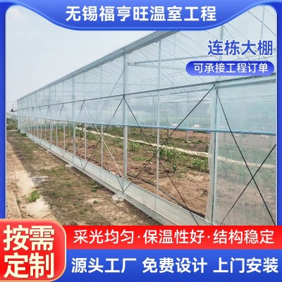 外遮阳连栋连体大棚 农业种植蔬菜瓜果花卉温室大棚 简易连栋大棚图5