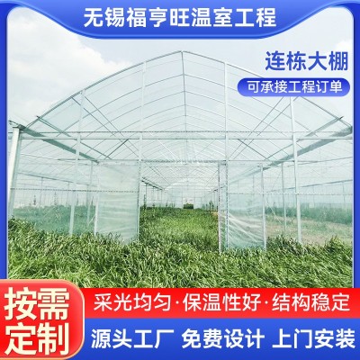薄膜连栋温室大棚花卉种植连体棚外遮阳保温简易养殖薄膜连栋大棚图4