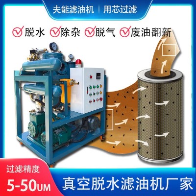 高精度滤油机工业齿轮润滑油液压油过滤机真空滤油机废油过滤设备图2