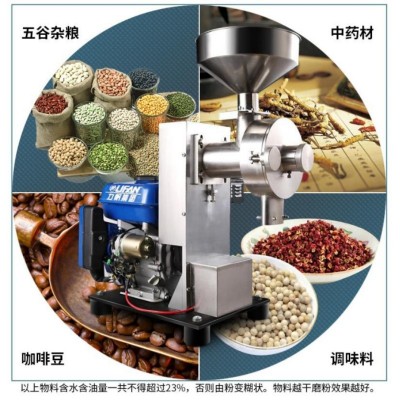 旭朗五谷杂粮汽油磨粉机小型不锈钢研磨机摆摊食品中药材打粉机图4