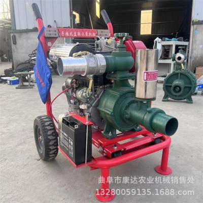 小地块喷灌浇水抽水泵 带涡轮喷枪滴灌高压泵 小型风冷柴油机图4