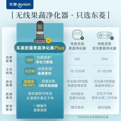 Donlim/东菱DL-1212胶囊果蔬净化器plus家用无线食材除农残清洗机图4