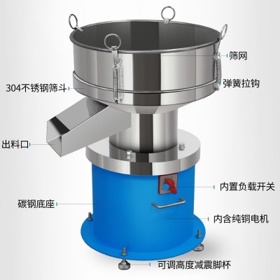 厂家直供震动筛粉机面粉电动筛选机豆浆过滤机小型不锈钢振动筛机图3