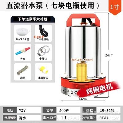 直流潜水泵电瓶车抽水泵小型家用农用12V24V48V60V伏电动车抽水机图2