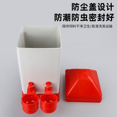 新型鸡用喂食器养鸡自动下料器鸡鸭鹅食槽喂饮水器饲料桶厂家供应图2
