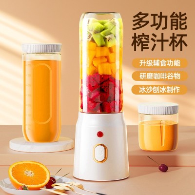 跨境榨汁机新款便携式充电小型辅食碎冰家用多功能果汁机榨汁杯图2