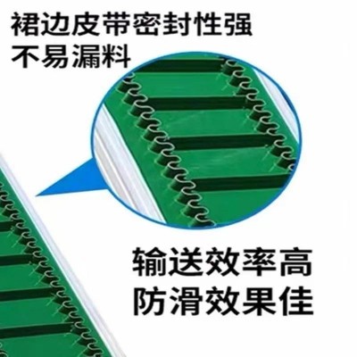 L型皮带输送机工业平型输送食品级传送带裙边防漏爬坡输送带厂家图3