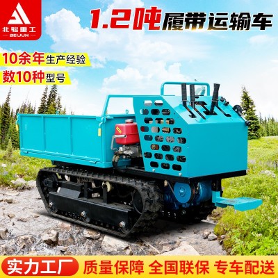 大棚果蔬履带翻斗车1.5吨小型爬山虎拖拉机加吊机手扶式履带运输图3