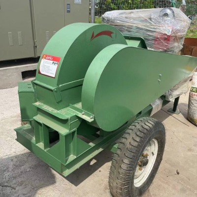柴油移动款600型高产量木材粉碎机 牵引移动轮式树枝树干粉碎机图2